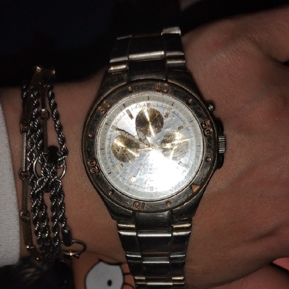 Men's Silver and Gold Armitron Watch
